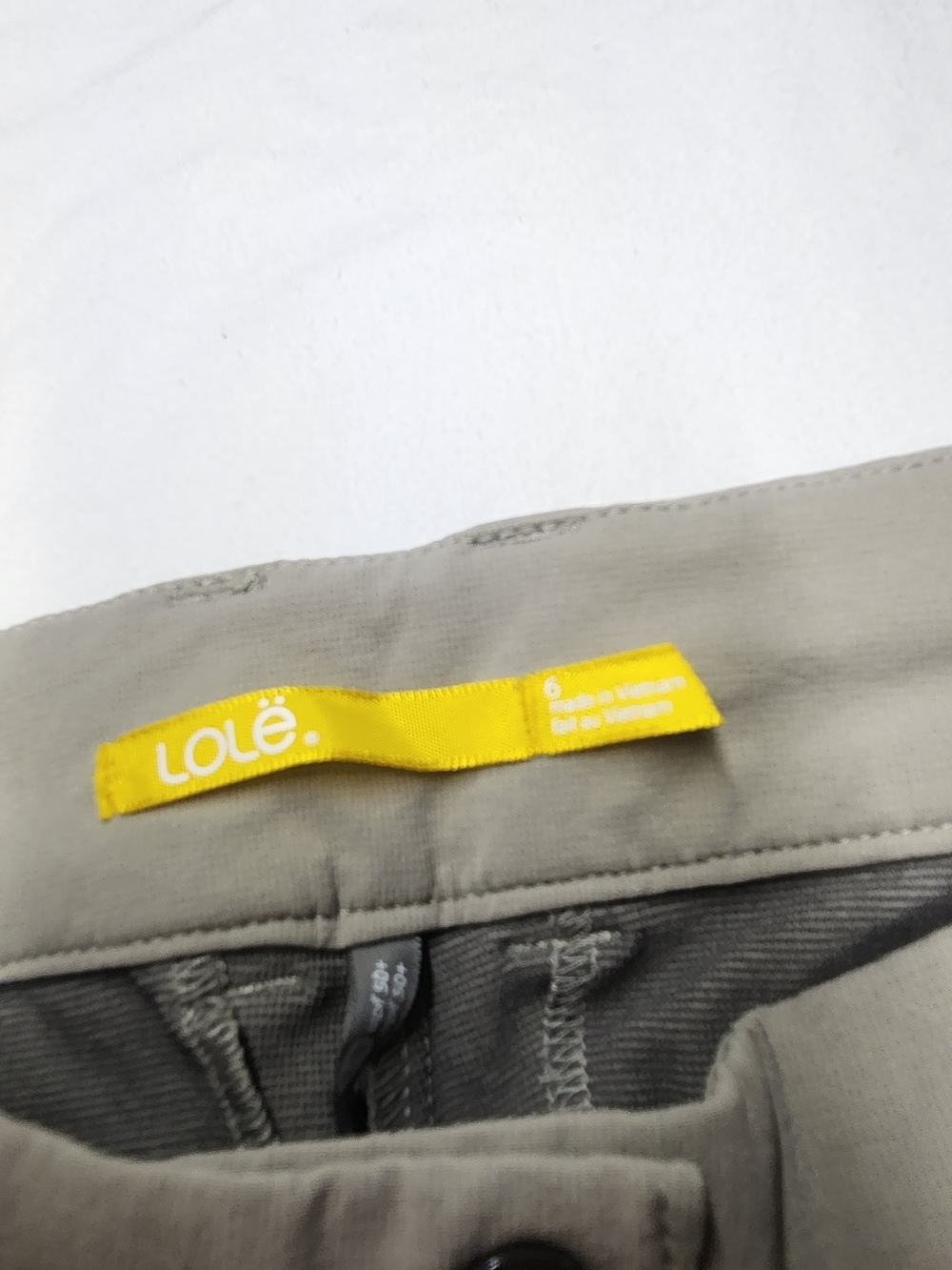 Lole Khaki/Taupe Pants with Yellow Logo Tag